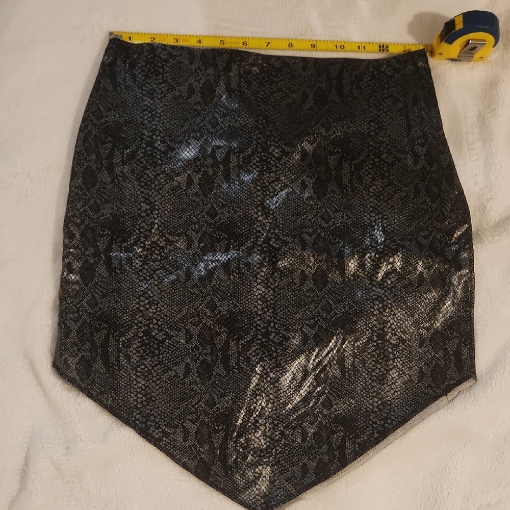 Vinyl Black Snake Print Skirt